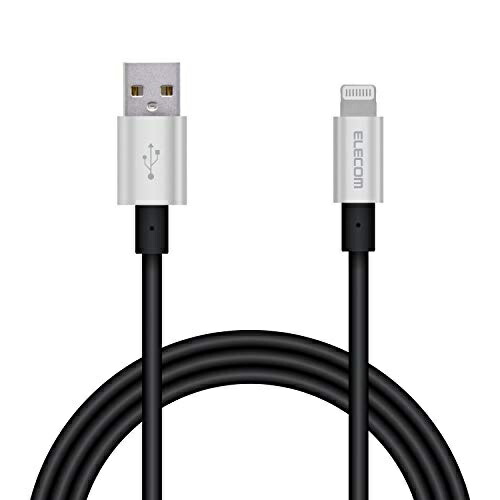 ELECOM Lightning Cable for iPhone Charging Cable with Aluminum Connector, Semi-High Durability, Apple Certified, 1m, Gray MPA-UALPS10GY