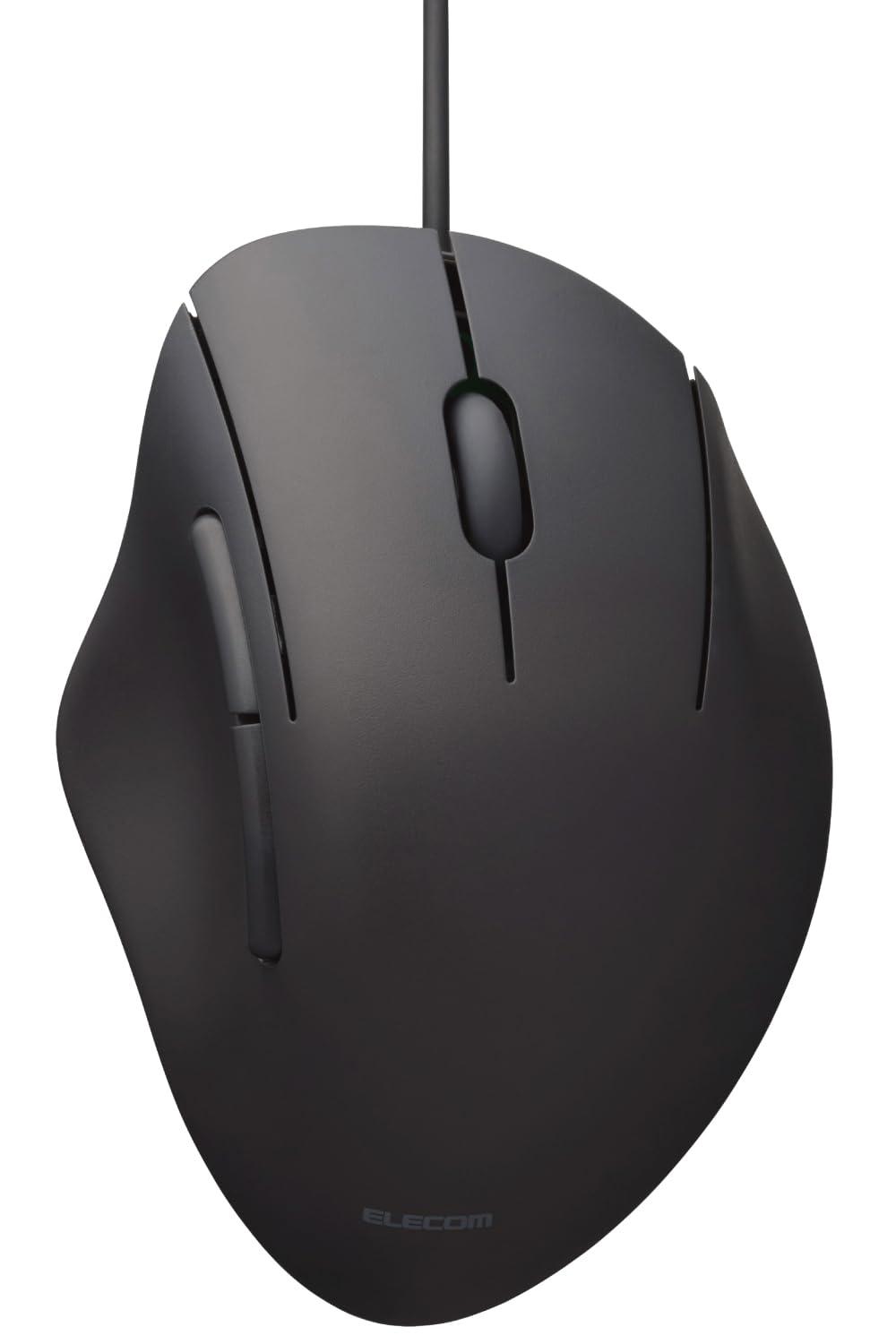 ELECOM Mouse SHELLPHA Wired Silent 5-Button M Size Antibacterial Black M-SH20UBSKBK