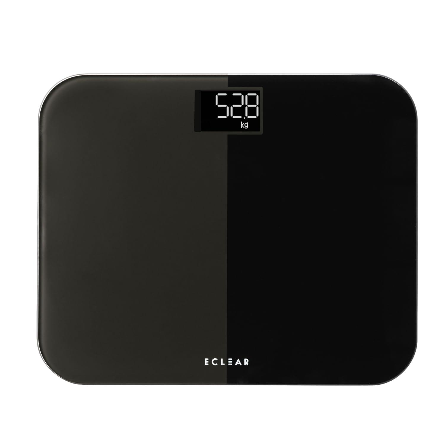 ELECOM Scale 100g Increments Slim Step-On Power Glass Top Battery-Operated Black HCS-S03BK