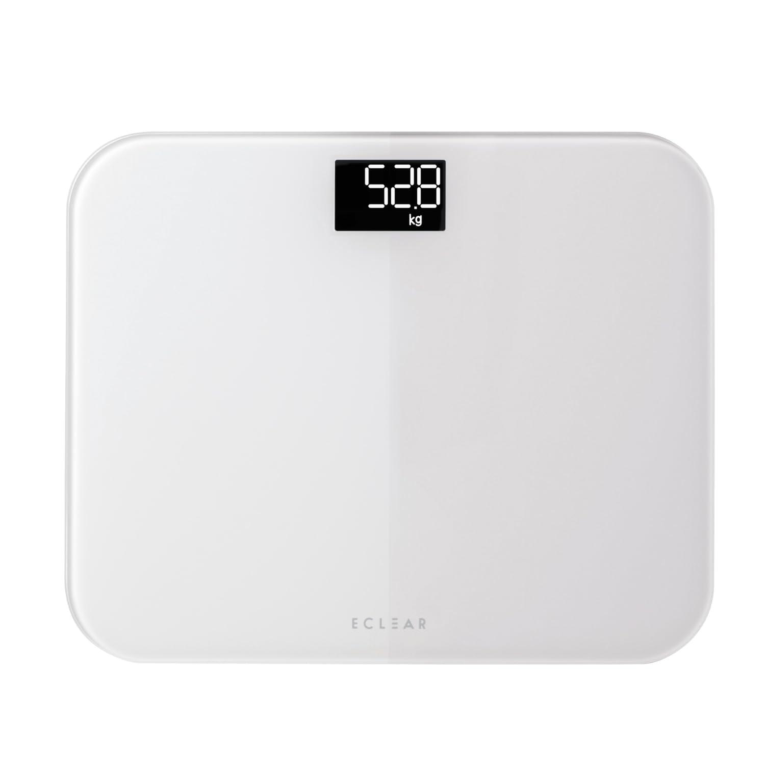 ELECOM Scale 100g Increments Slim Step-On Activation Glass Top Battery-Operated White HCS-S03WH