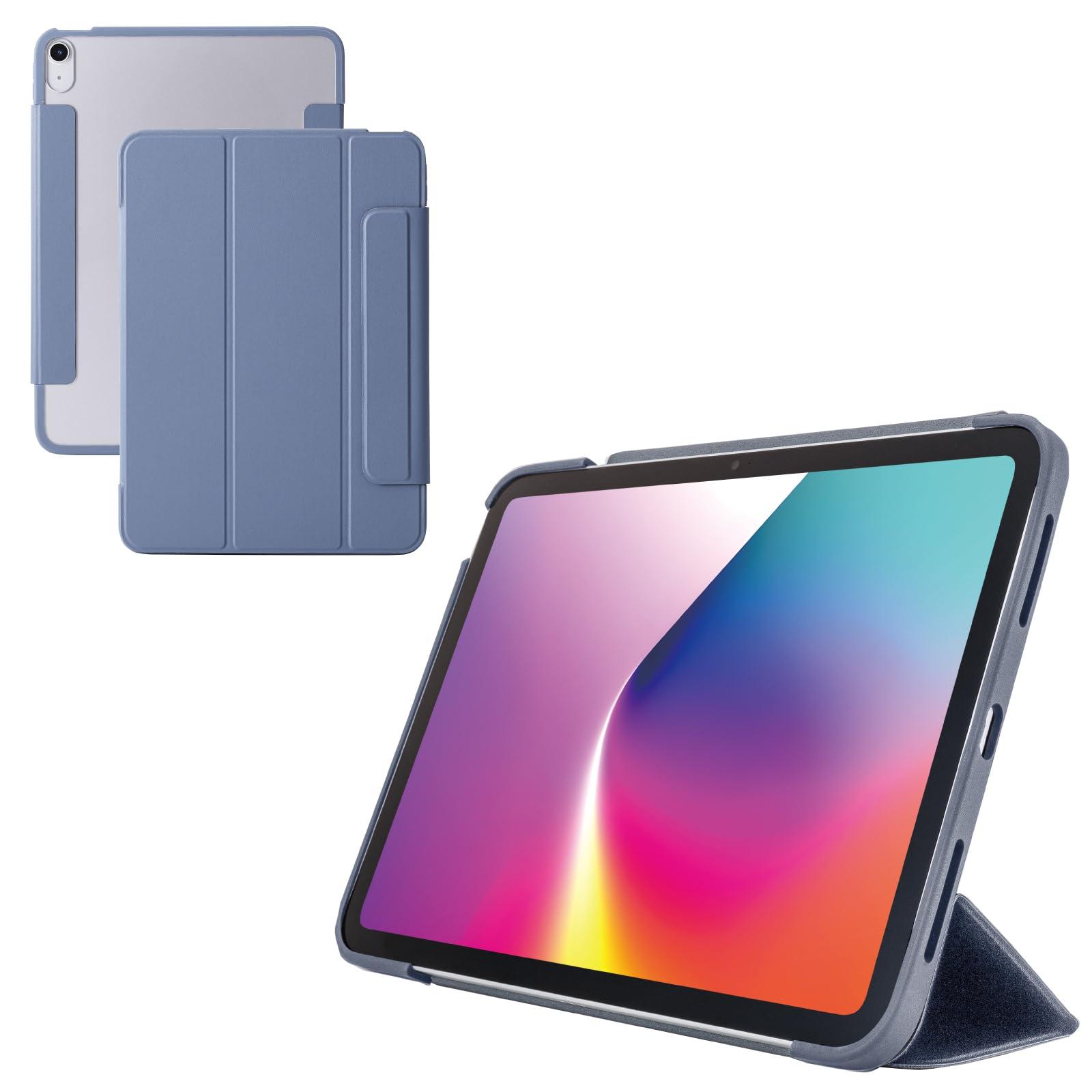 ELECOM 11-inch iPad Air (M3/M2) Flap Case Slim & Lightweight Color Edge Clear Back Blue Gray TB-A25MWVFCBG