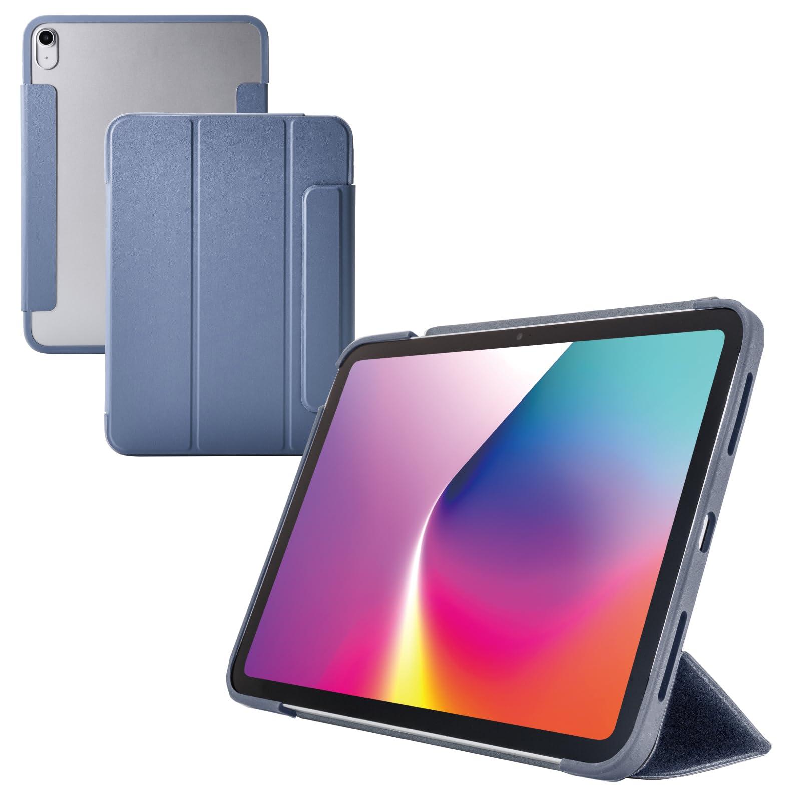 ELECOM iPad (A16) Flap Case Slim & Lightweight Color Edge Clear Back Blue Gray TB-A25RWVFCBG