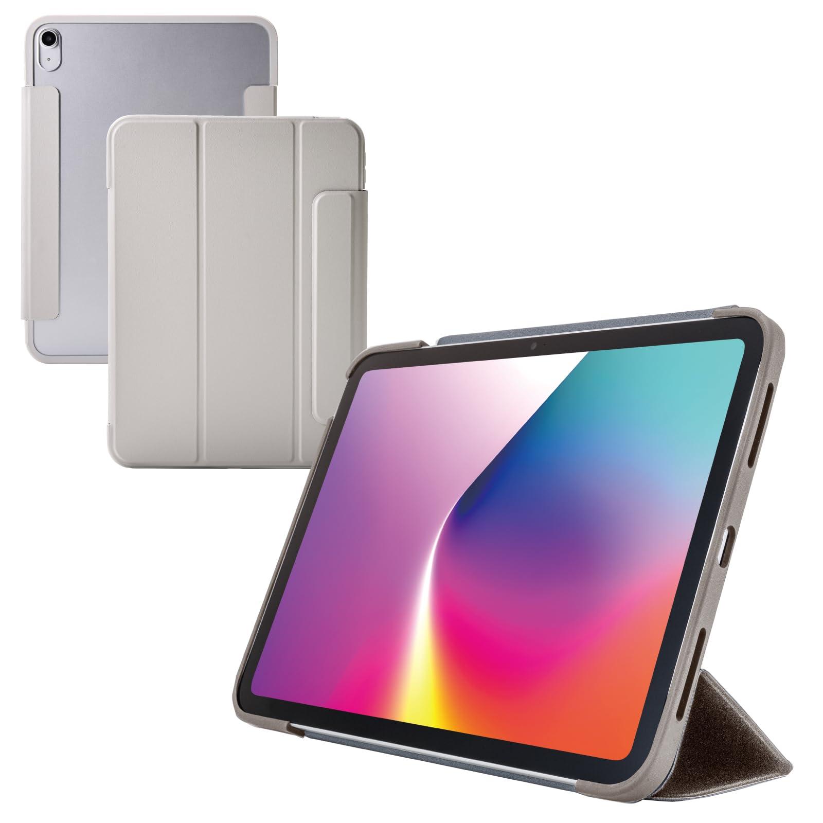 ELECOM iPad (A16) Flap Case Slim Lightweight Color Edge Clear Back Gray Beige TB-A25RWVFCGB