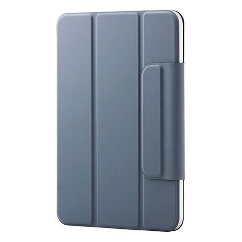 ELECOM iPad mini (A17 Pro) Flip Case Ultra-Thin Magnetic Attachment Sleep Mode Compatible Blue Gray TB-A25SWVPF2BG
