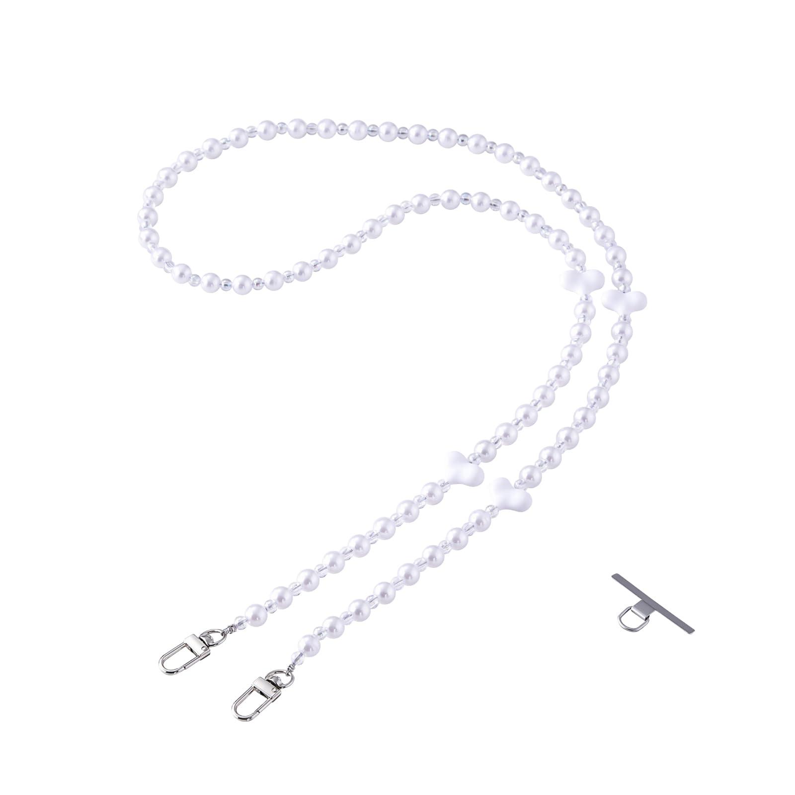 ELECOM Shoulder Strap Beads Heart Motif with an Elegant Sweetness That Captivates at First Sight White P-STSDH1BEPALWH
