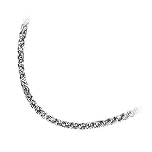 GRANER Stainless Steel Double Screw Necklace Unisex (Men's & Women's) 50cm Silver GR-005