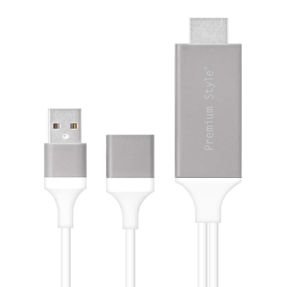 Premium Style HDMI Mirroring Cable for iPhone/iPad - White PG-IPTV02WH