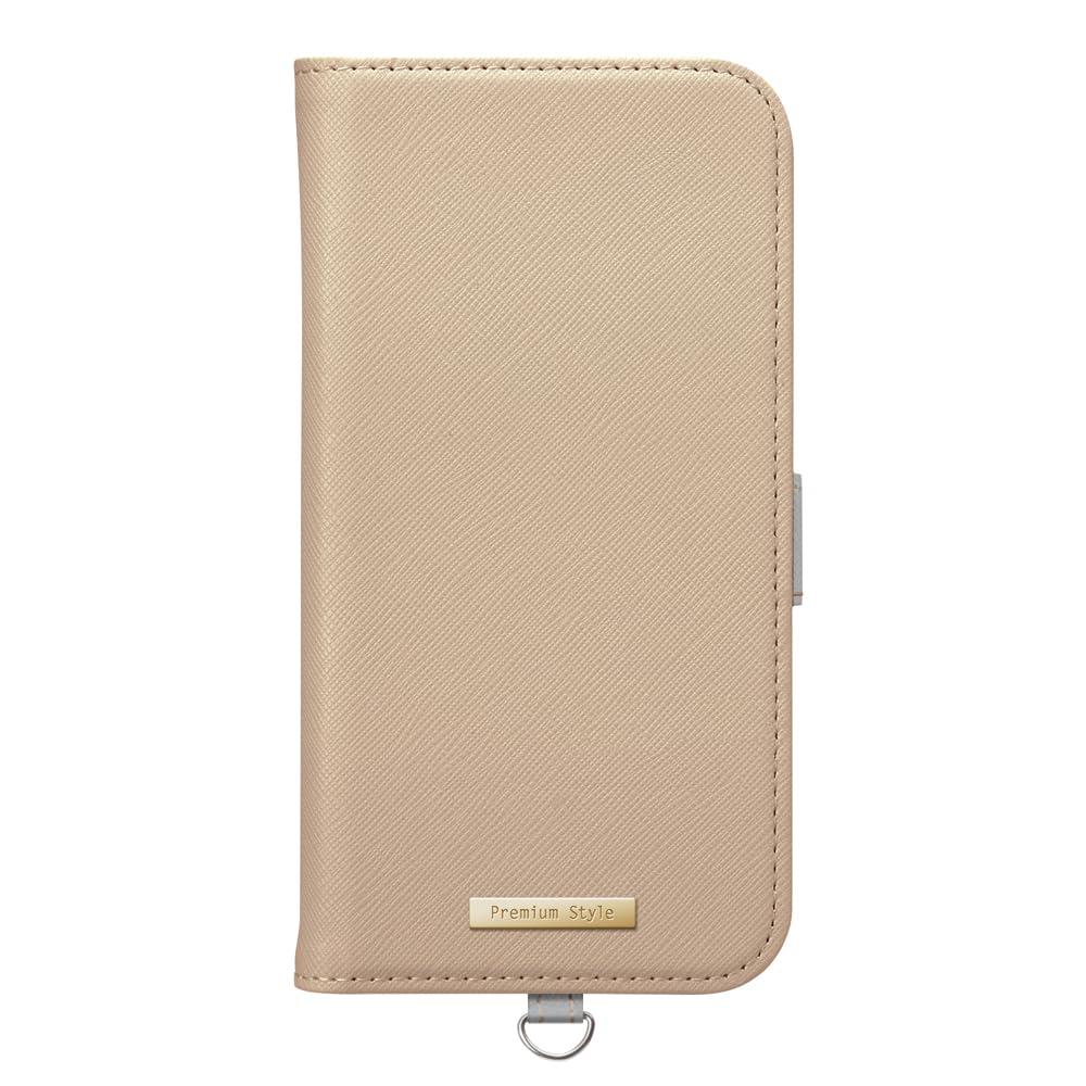 PGA iPhone 16e Flip Cover Premium PU Leather with Embossed Texture Saffiano Pattern/Beige PG-25KFP04BE