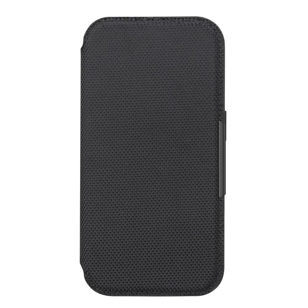 PGA iPhone 16e Glass Flip Case Pursuing Design and Functionality Nylon Mesh Pattern/Black PG-25KGF03BK