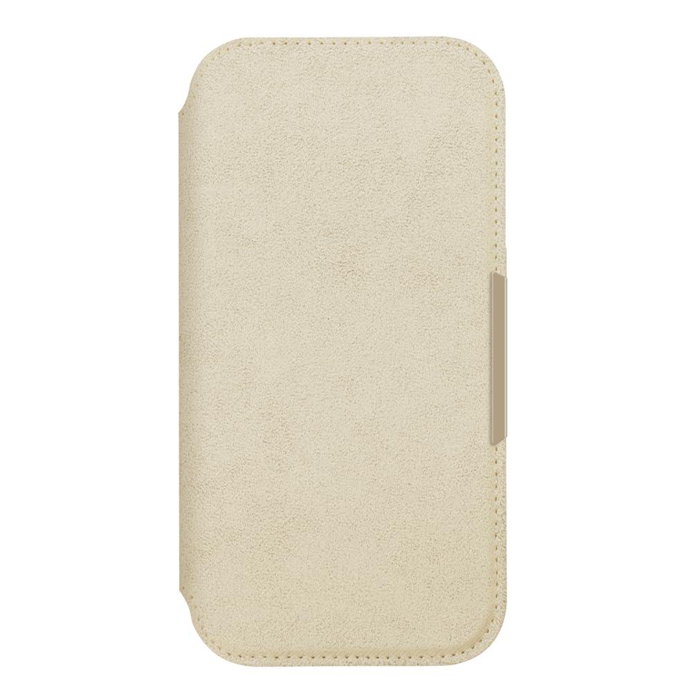 PGA iPhone 16e Glass Flip Case Pursuing Design and Functionality Suede-like/Beige PG-25KGF08BE