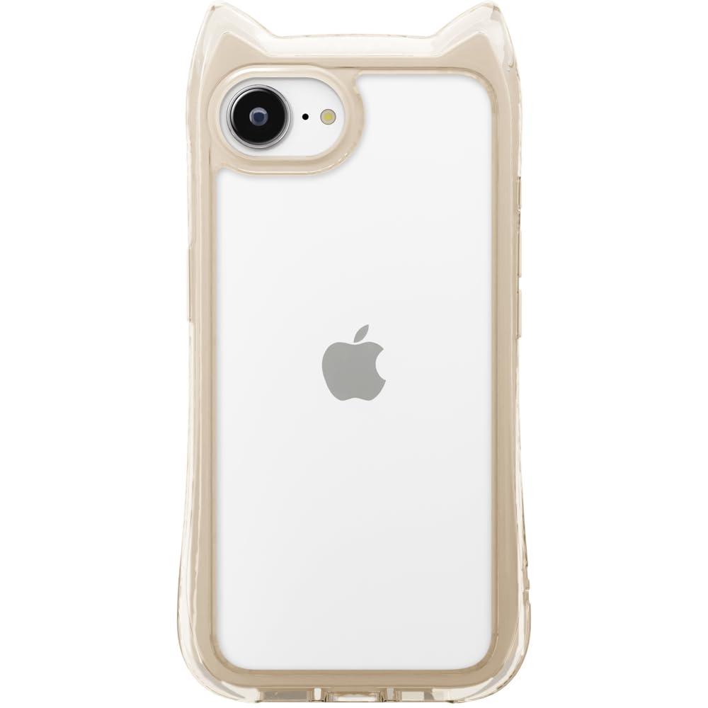 PGA iPhone 16e Cat Ear Air Cushion Case Adorable Cat Ear Design Beige PG-25KAR10BE