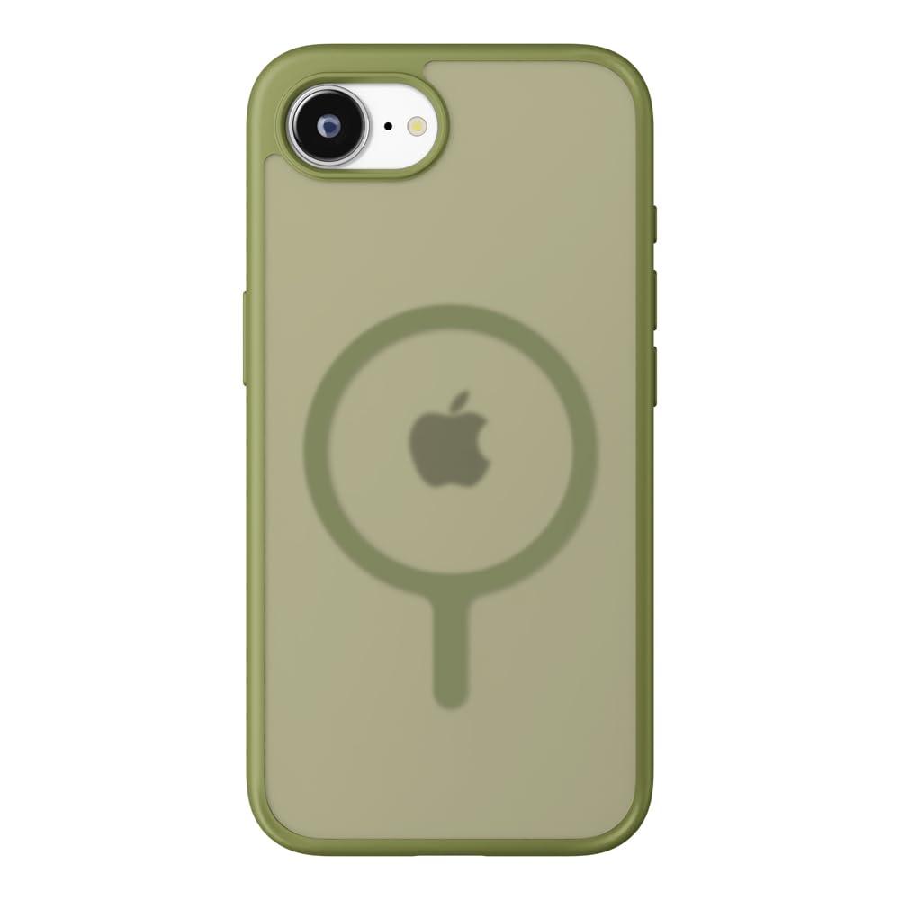 PGA iPhone 16e MagSafe-Compatible Hybrid Case Compatible with Various MagSafe Accessories Matte Khaki PG-25KMH05GR