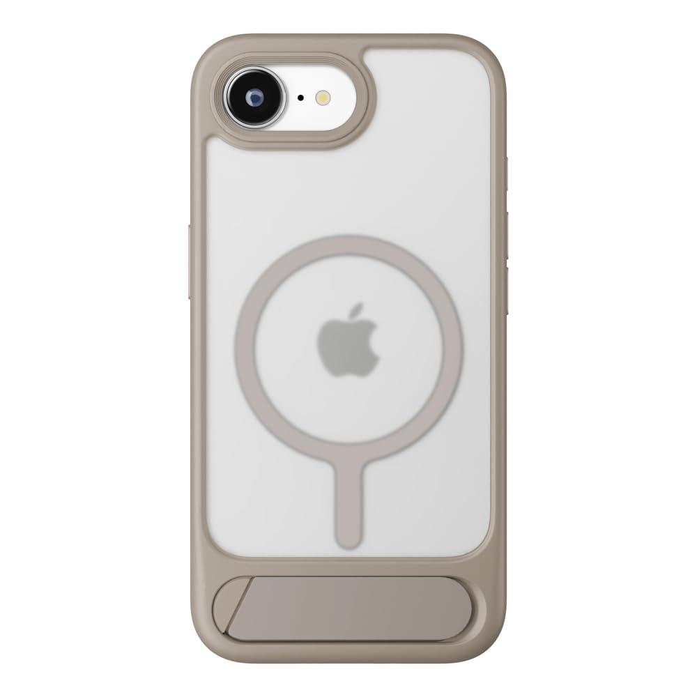 PGA iPhone 16e Hybrid Case with Stand for MagSafe Compatibility Ideal for Video Viewing MagSafe Accessory Compatible Matte Beige PG-25KMH10BE