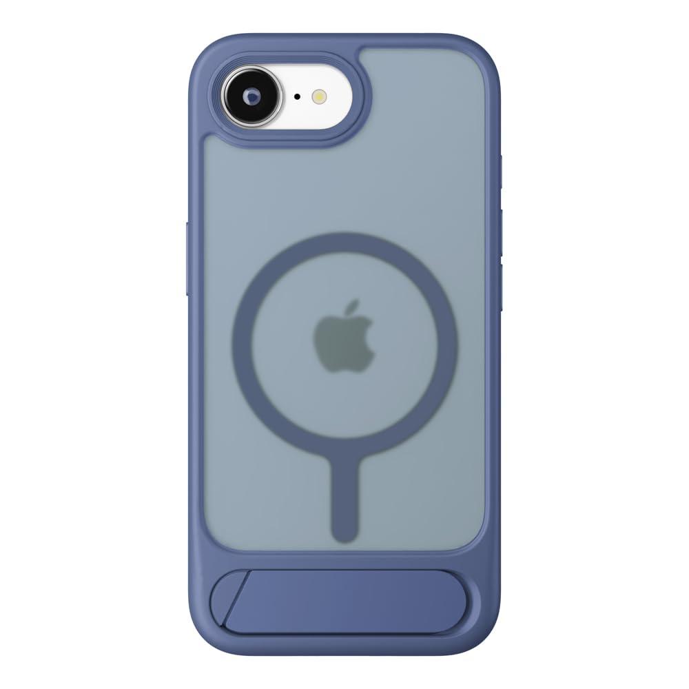 PGA iPhone 16e Hybrid Case with Stand for MagSafe Compatibility Ideal for Video Viewing MagSafe Accessory Compatible Matte Navy PG-25KMH12NV