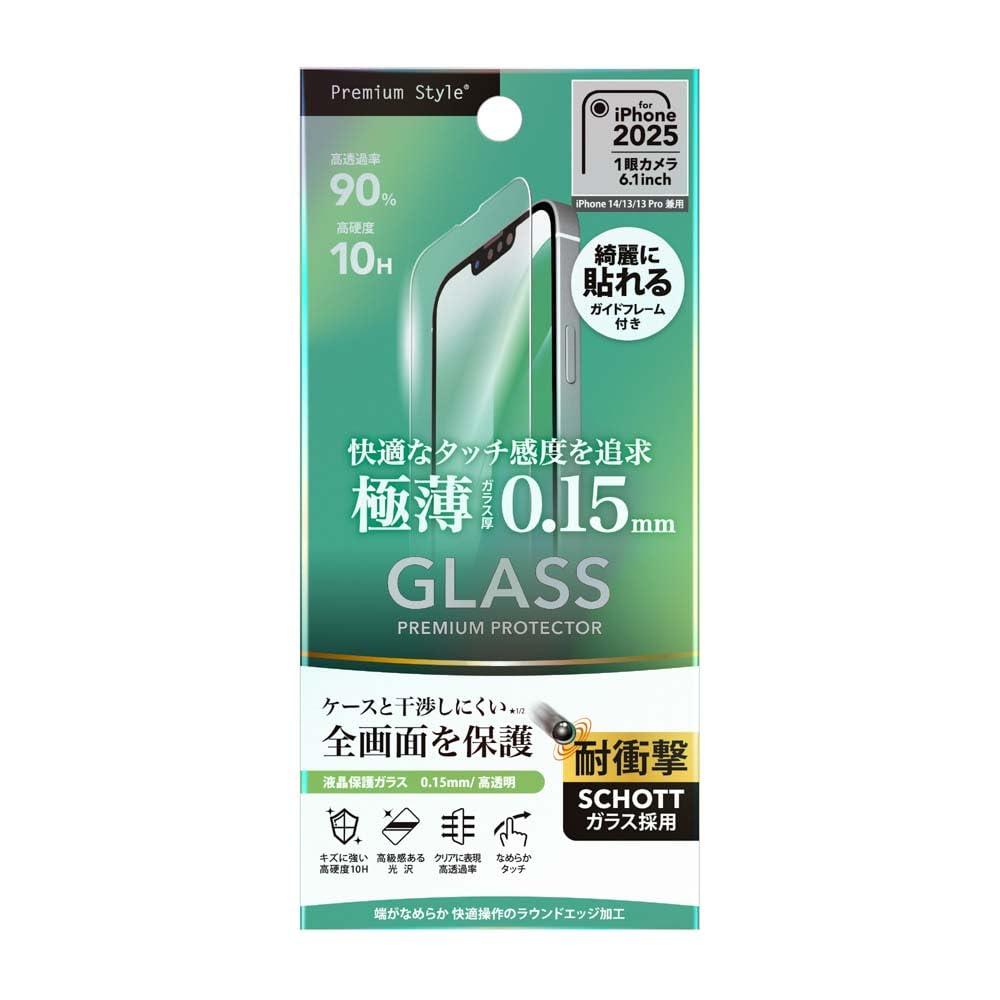 PGA iPhone 16e/14/13/13 Pro Universal Full-Screen Protective Glass 0.15mm Slim Glass High Transparency PG-25KGL06SCL