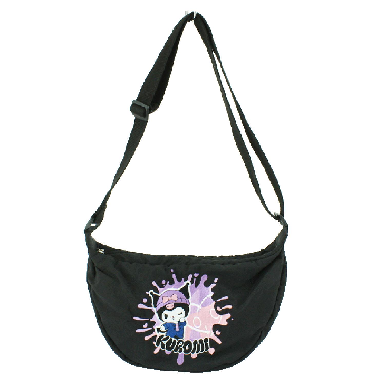 Sanrio Characters Embroidered Round Shoulder Bag Sanrio Characters Kuromi