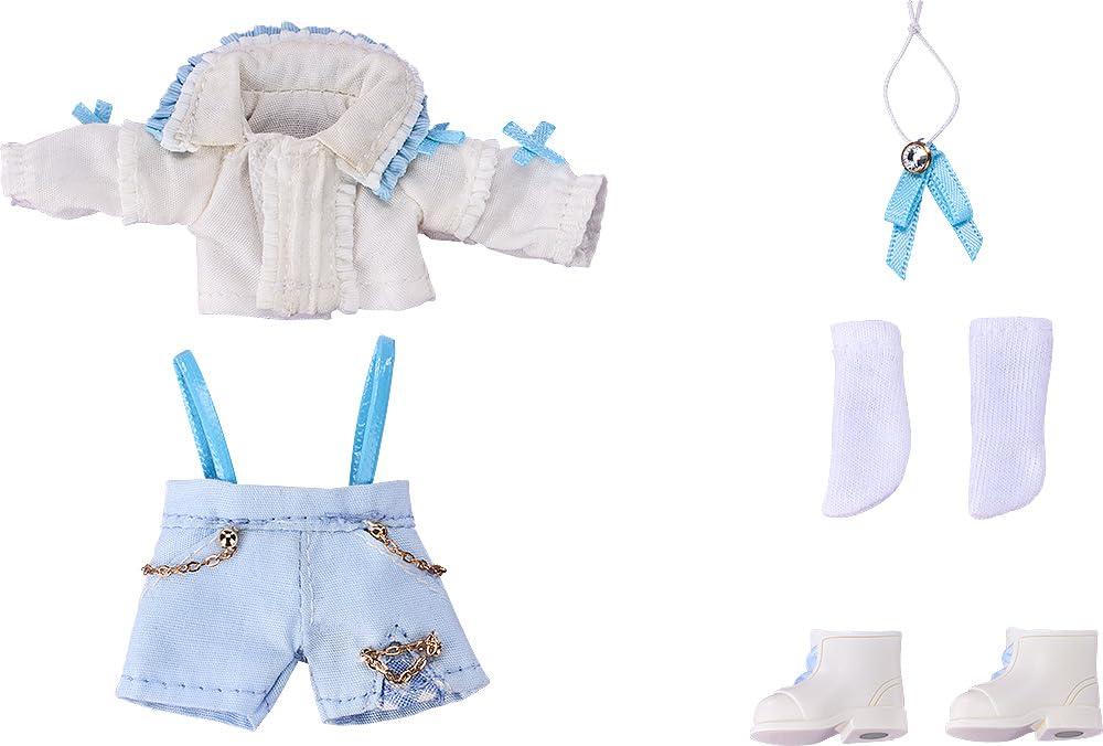 Nendoroid Doll Clothing Set: Suspenders Short Pants Set White & Sax Blue