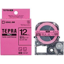 KING JIM Tepla PRO Tape Fluorescent Color 12mm Pink KJ-SK12PX5