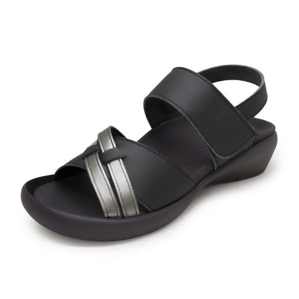 Bicolor Low Heel Sandals