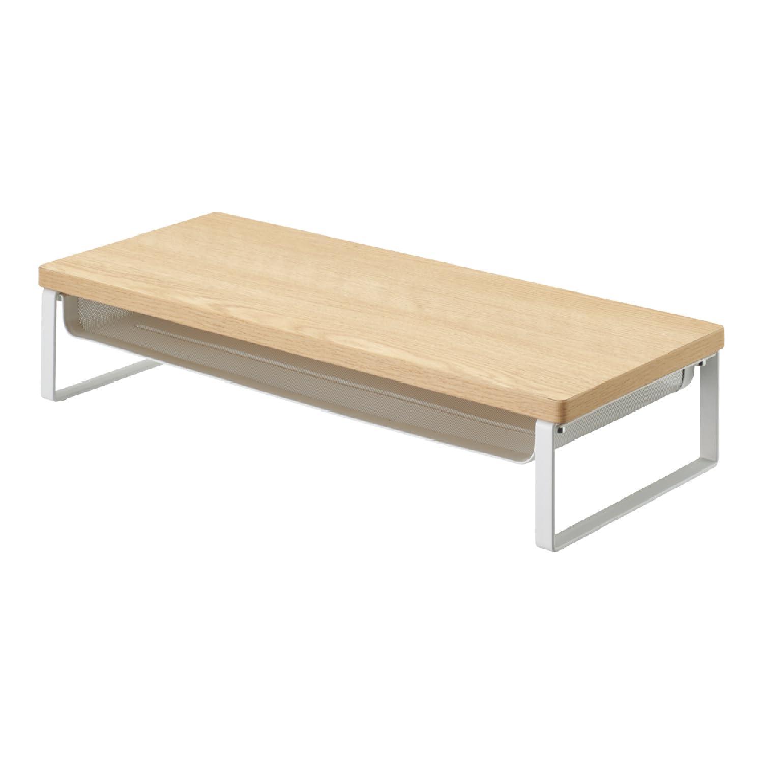 Rihitora MDF Desk Top Unit Slim with Shelf W500 x D200 x H100mm Natural A-8012-35 1 unit