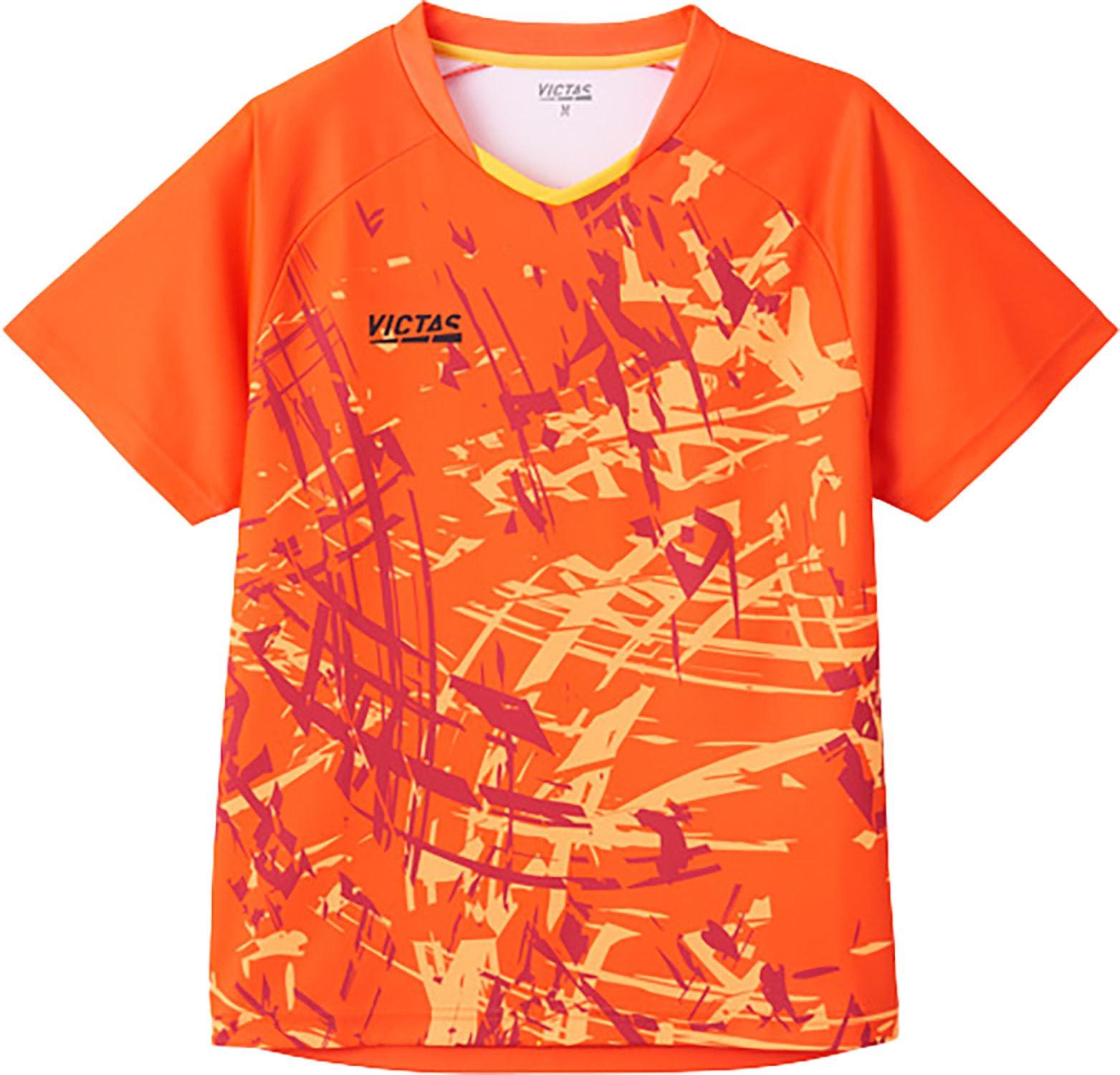 [VICTAS] Table Tennis Uniform J.T.T.A (Japan Table Tennis Association) Official Sweat-Wicking Quick-Dry Unisex Streeck Game Shirt Orange 2XS 612503