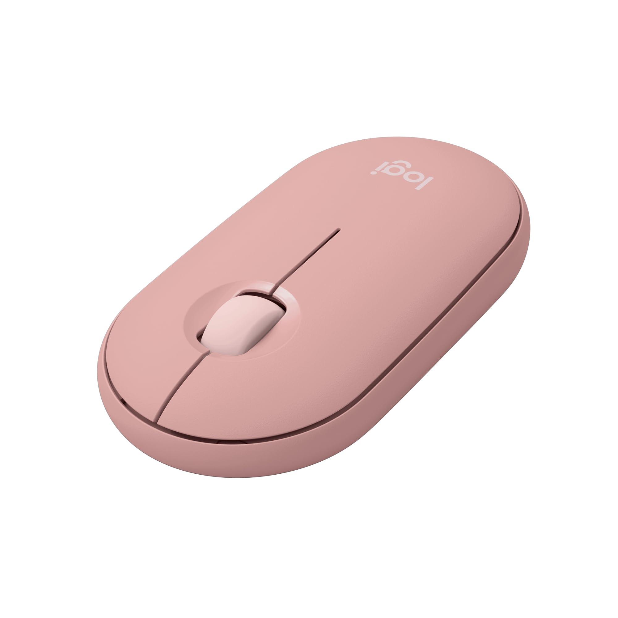 Logitech Wireless Mouse PEBBLE MOUSE2 M350sRO Slim Quiet Bluetooth Logi Bolt Mouse Wireless Symmetrical Easy-Switch 4000dpi 24-Month Battery Life Windows Mac Chrome Android iPad M350 Rose Domestic Authentic Product