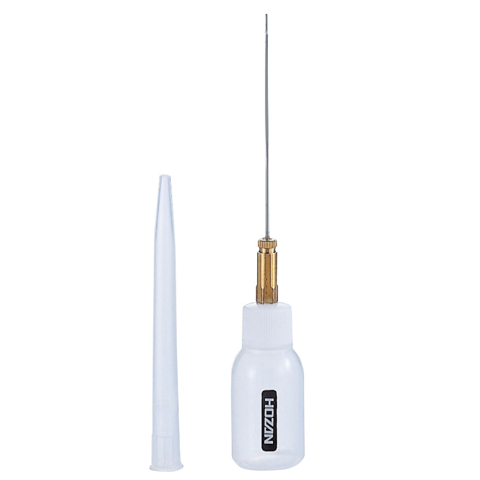 HOZAN Precision Oil Dispenser Oiler Instrument Oil Dispenser Adhesive Bottle 0.3mm Tip Inner Diameter Ultra-Fine Nozzle 9mL Leak-Proof (Needle Valve Type) Protective Cap Included Z-64