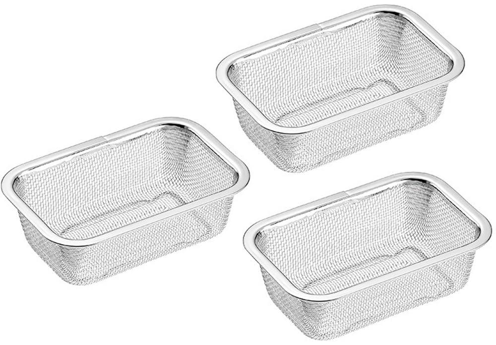 Yokoyama Yanagi-Juku Craftsmanship 1/4 Size Strainer Set (3-Piece) For Draining Vegetables and Prep Work Durable Stainless Steel Construction YZ-400