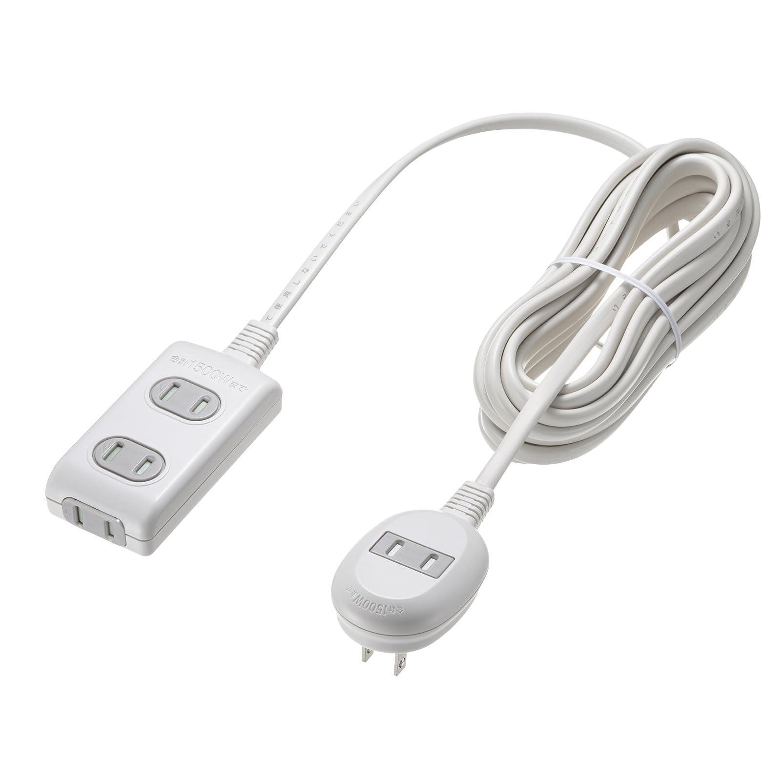Sanwa Supply Plus 1-Outlet Convenient Tap 2P・3 Outlets + 1 Outlet・5m White TAP-B9-5K