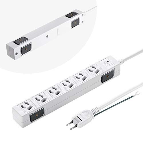 Sanwa Supply Surge Protector Tap 3P, 6 Outlets, 5m with 2-Surface Magnets TAP-SPWMG36-5