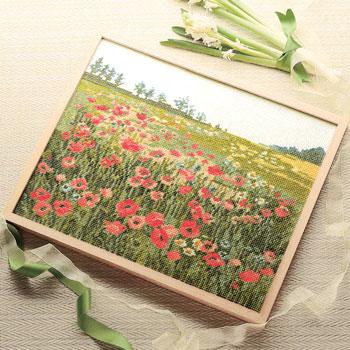 Olympus Silk Cross Stitch Embroidery Kit Poem of the Four Seasons: When Poppies Bloom Off-White 7111
