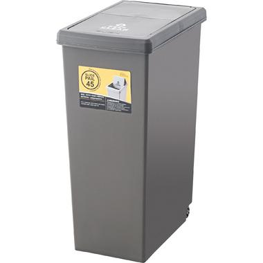 Azumaya-kk Lid-Attached Trash Can Brown W27×D42×H60.5cm LFS-763BR