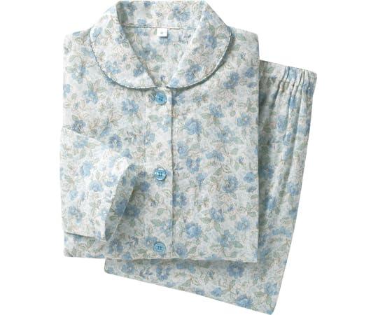 100% Cotton Double Gauze Pajamas for Women/049231504/LL/Blue-Green