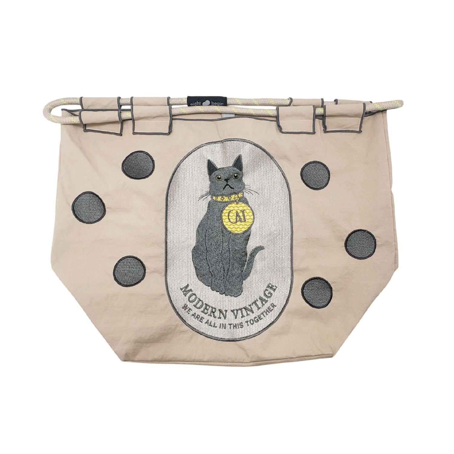 Embroidered Bag 8BeginBag S Charcoal Gray