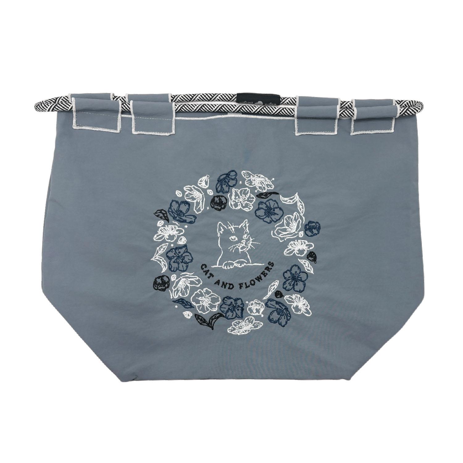 Embroidered Bag 8BeginBag S Cat & Flowers