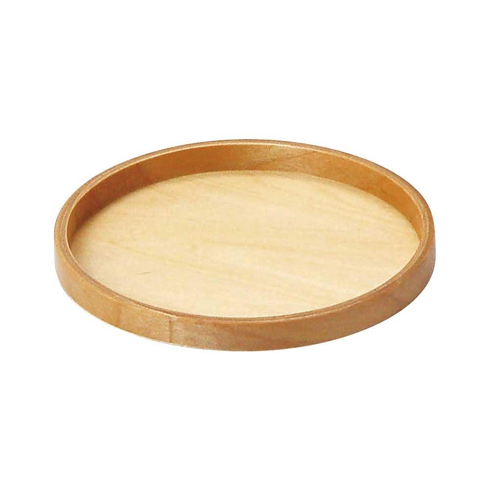 Yamako Wooden Wappa Round Tray Clear φ11.8xH1.2cm 17287