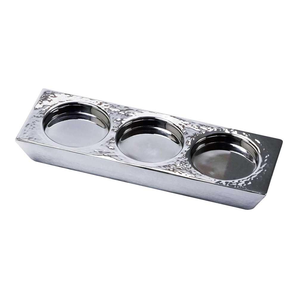 Yamaco Yumi Commercial Use Stainless Hammered Finish 3-Hole Plate Small yamaco29091