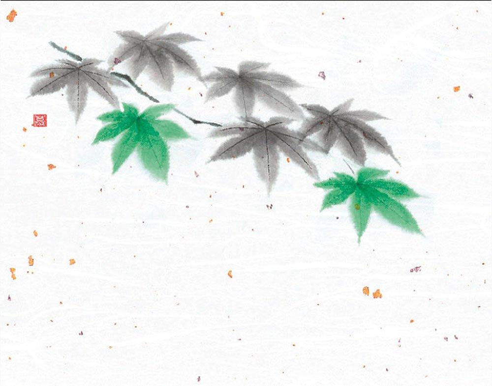 Yamaco Yumi Commercial Use 4x5-inch Floral Design Blue Maple Leaves (100 sheets) yamaco65969