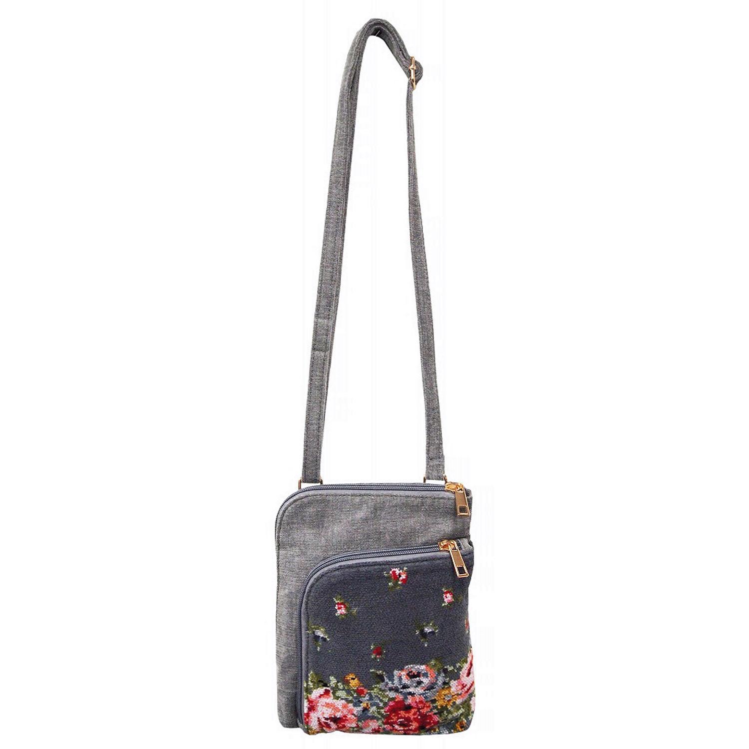 Vertical Shoulder Bag 92 Rose Garden 09 Gray