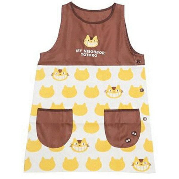 Maru Shin Ghibli Apron for Women, Nursery Teacher, My Neighbor Totoro, Catbus Silhouette Character, Cute, Adult Size, Rectangular Style, Nursery School, Kindergarten, 1025013300