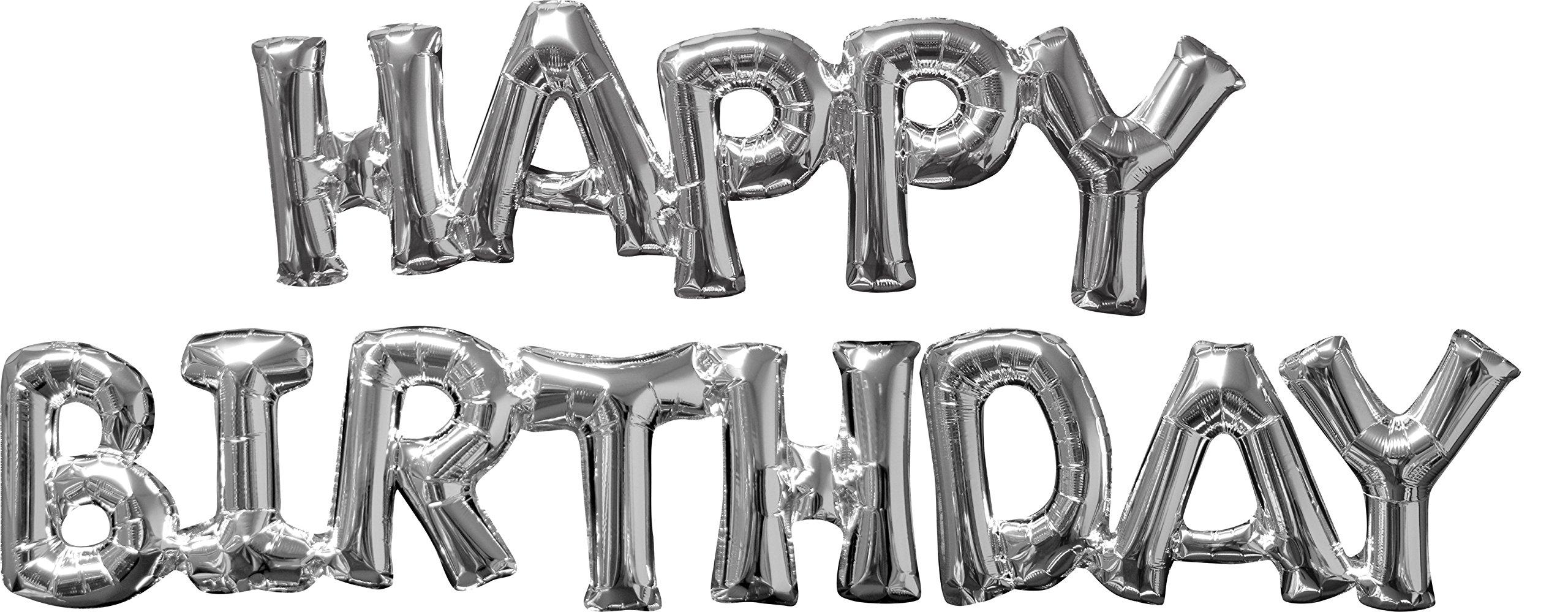 Takara Tech Letter Balloon Happy Birthday Silver 0203670033 1 piece