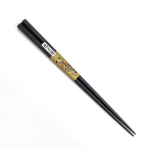 Edo Wooden Chopsticks, Octagonal-Shaped (Striped Ebony), Large (23.5cm)