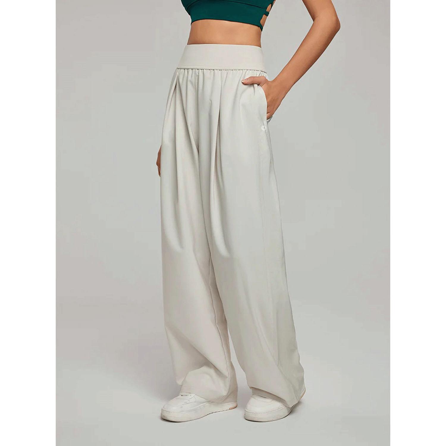 High-Waisted UV-Protective Wide-Leg Pants Snow M