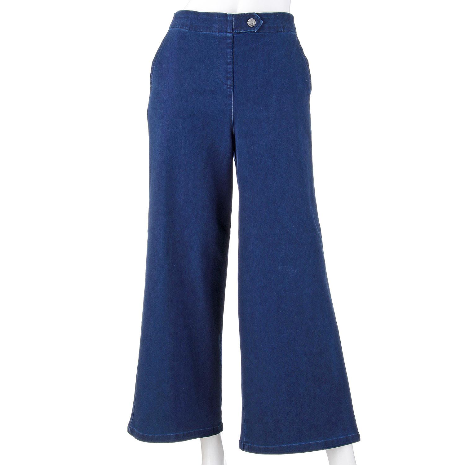 Denim Baggy Pants, Navy Blue, M