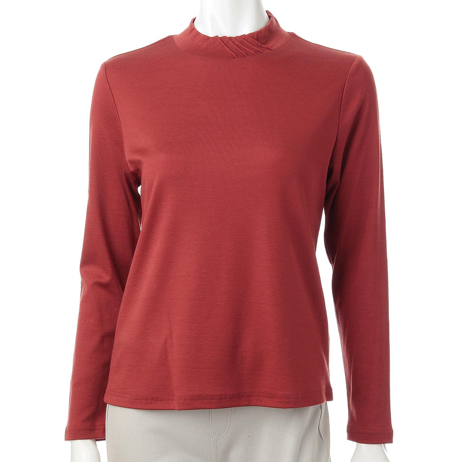 Pintuck High-Neck Pullover