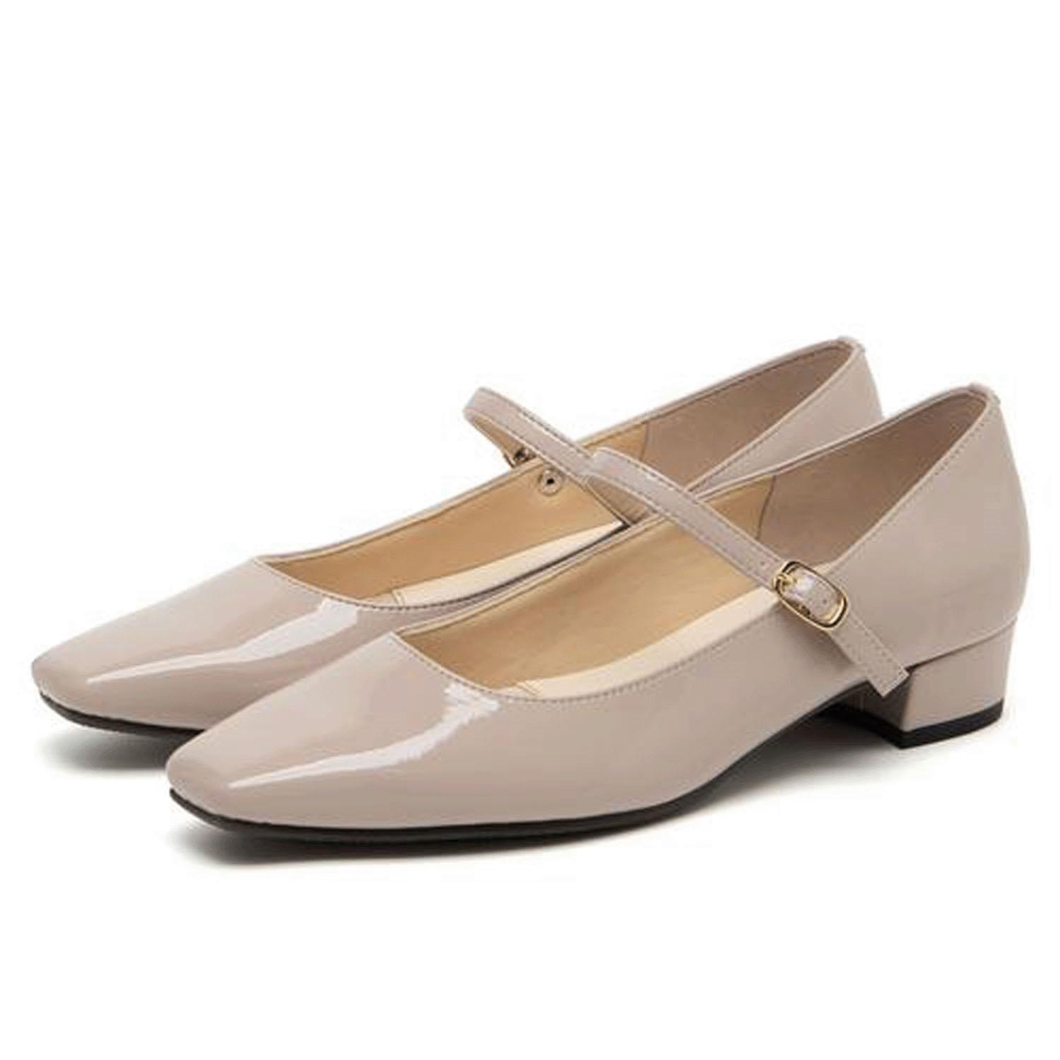 JELLY BEANS One-Strap Rain Pumps Oak Enamel 23.0CM