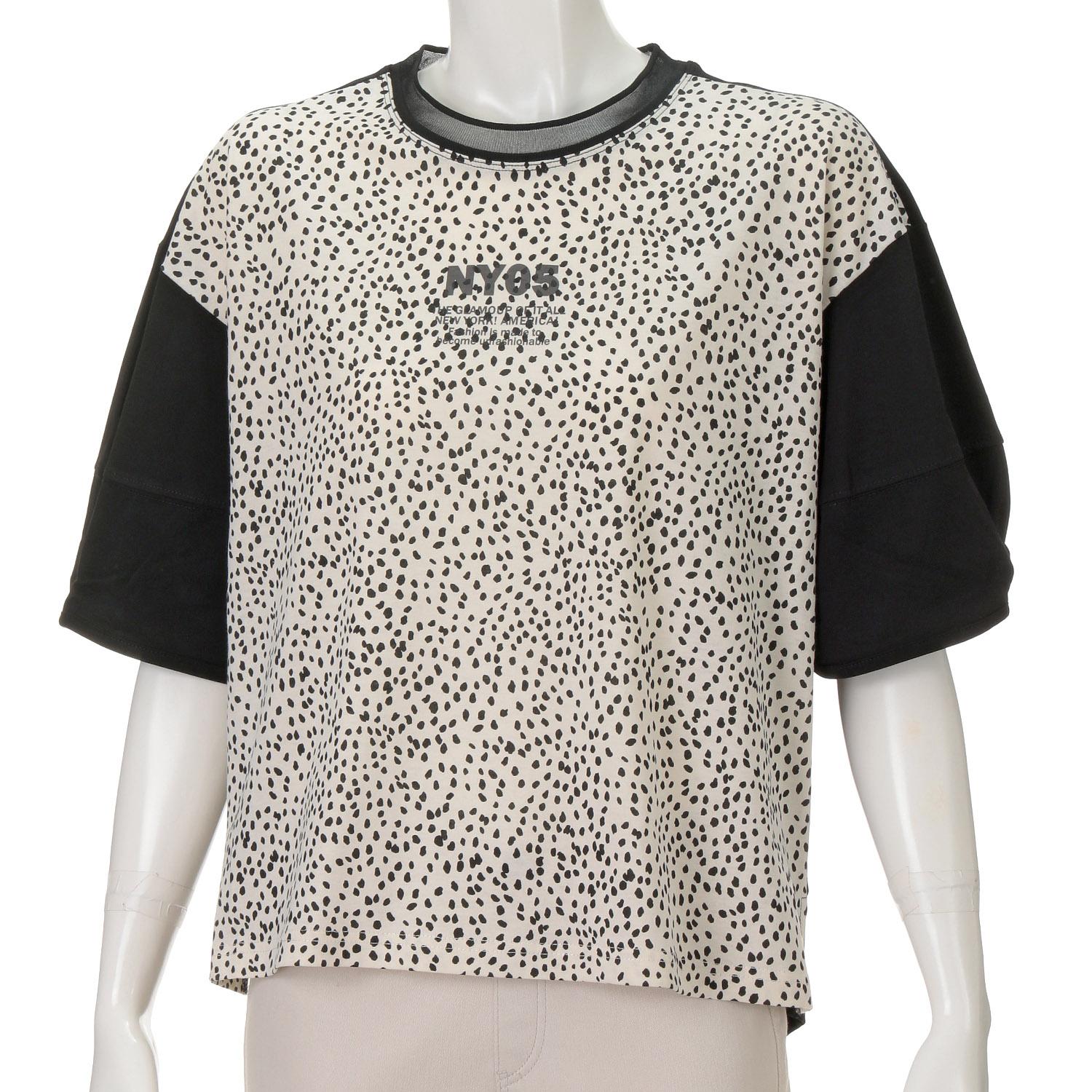 Cotton Jersey × Printed Panel Lantern Sleeve Pullover