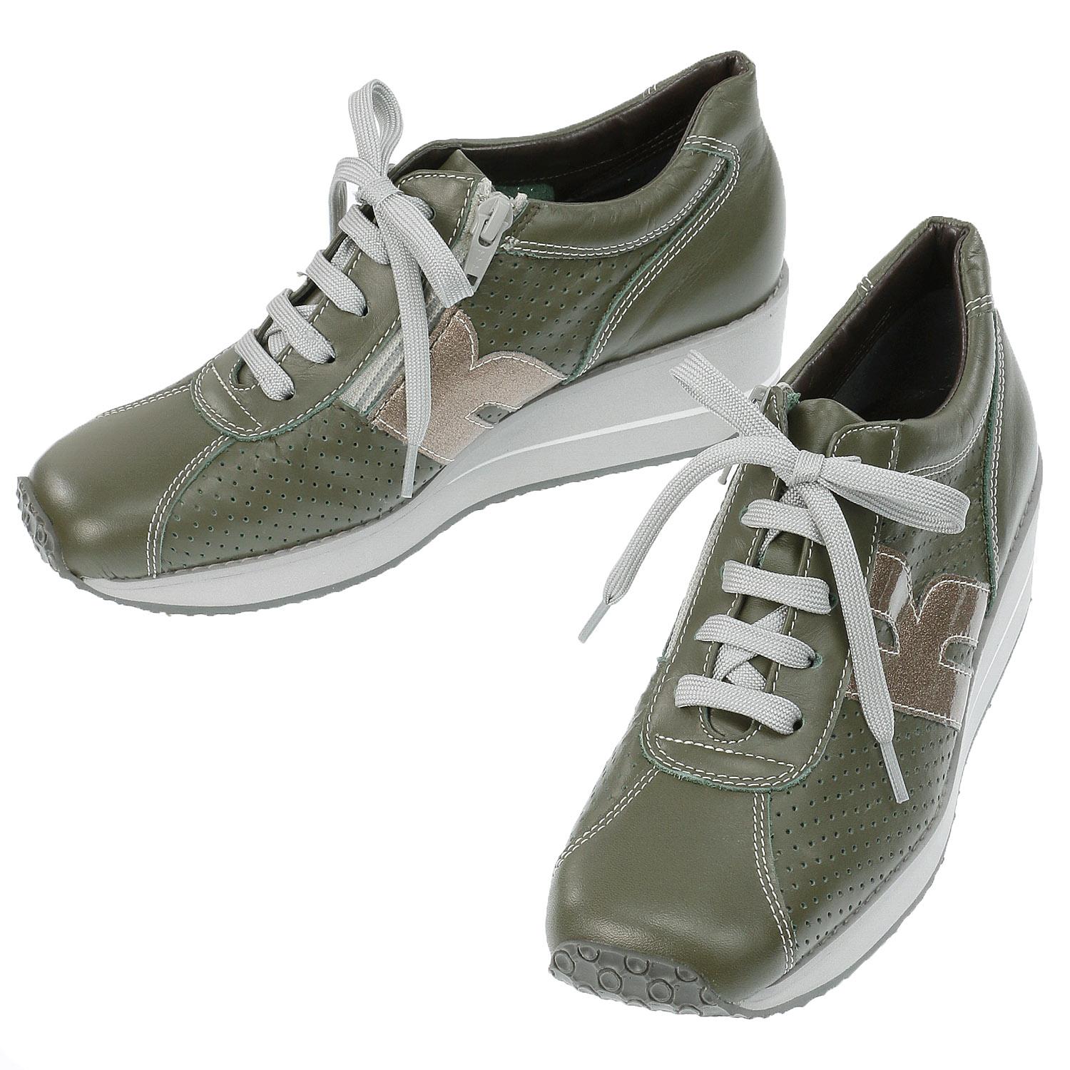 VITA NOVA Leather Sneakers 6967 Khaki 24.0CM