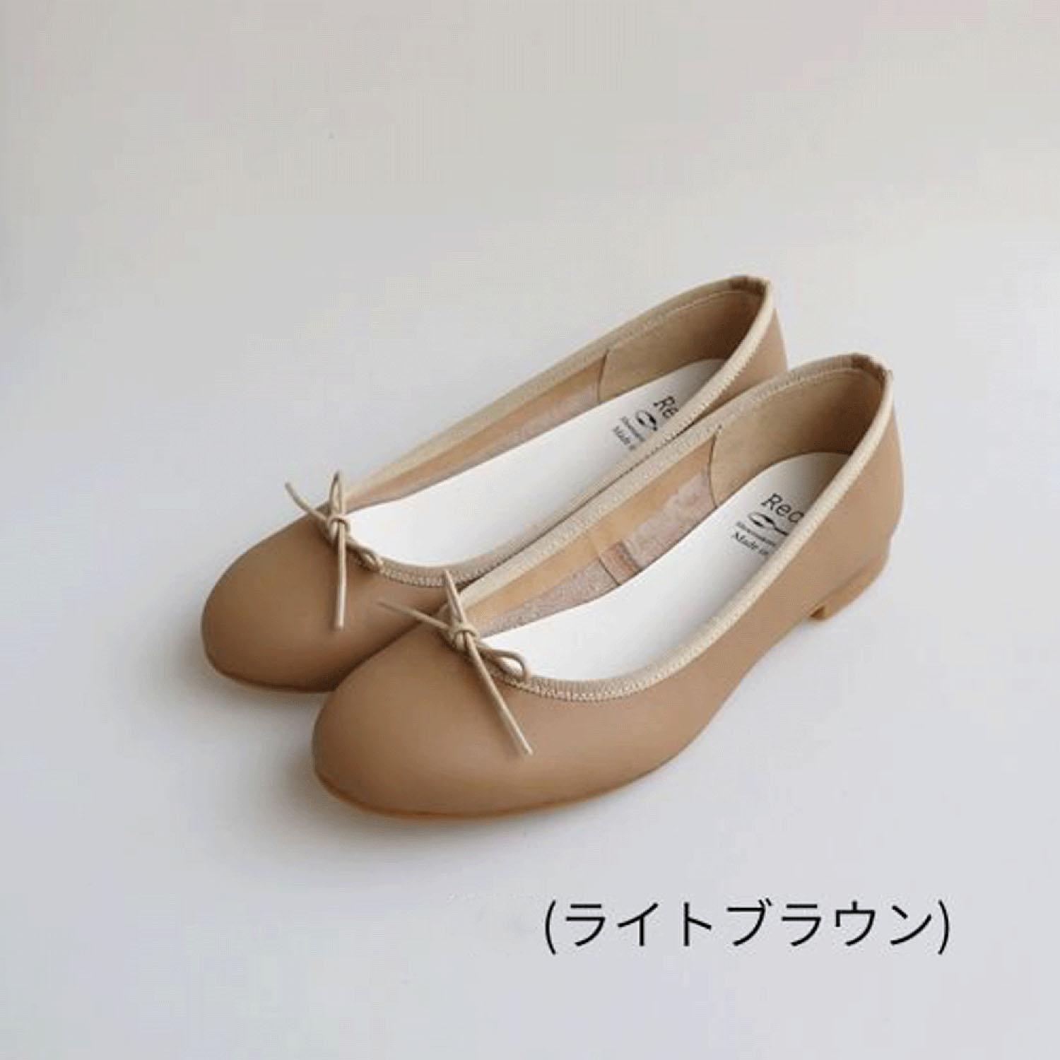Recipe Ribbon Ballet Shoes RP-542 Light Brown 22.5cm