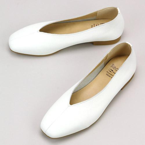 Recipe V-Cut Square Shoes RP-267 White 24.5cm